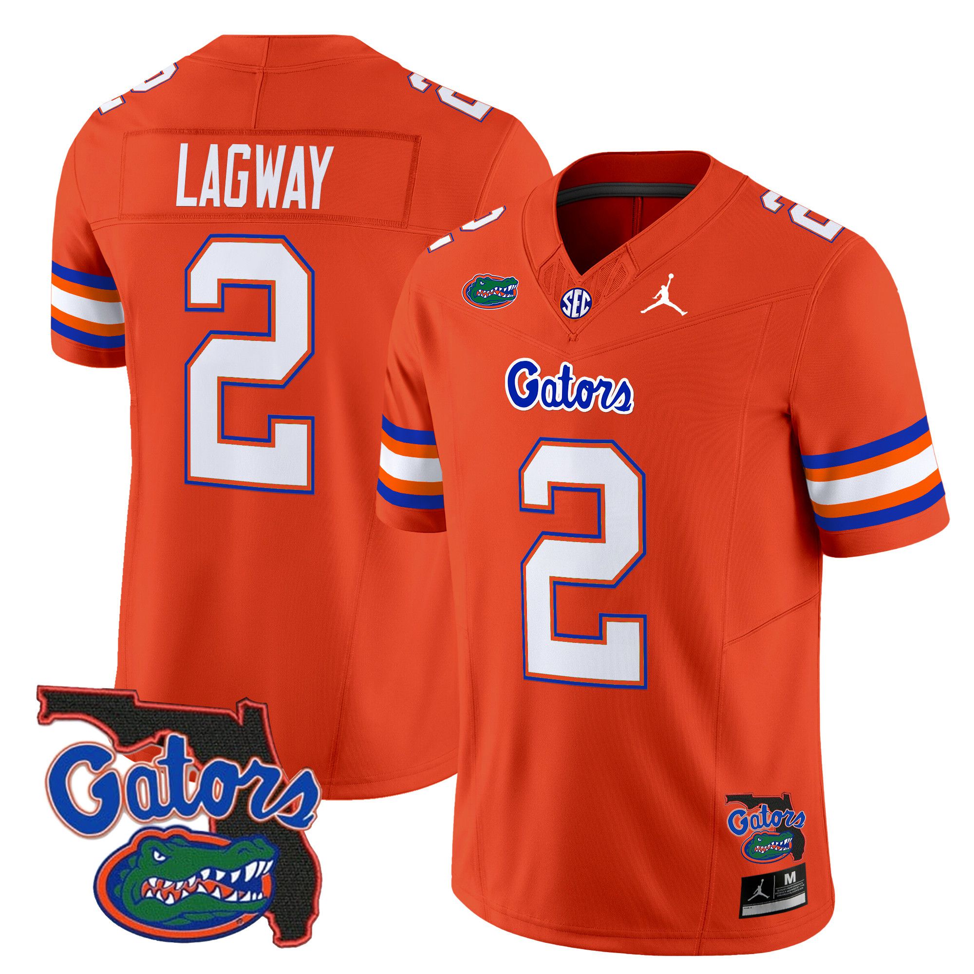 Men Florida Gators #2 Lagway Orange 2024 Florida Patch Vapor Limited NCAA Jersey